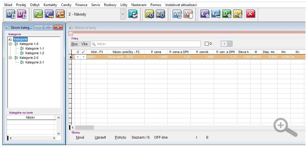 Nastaveni zobrazeni stromu kategorii v seznamu karet Nastaveni zobrazeni stromu kategorii v seznamu karet