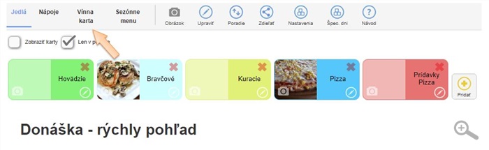 Donáška - hlavná ponuka jedál a nápojov Donáška - hlavná ponuka jedál a nápojov
