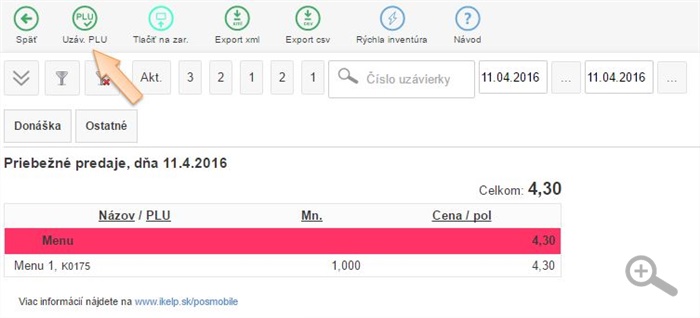 Vytvorenie novej PLU Uzávierky v iKelp POS Mobile Vytvorenie novej PLU Uzávierky v iKelp POS Mobile