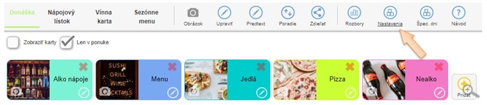 Donáška - Nastavenia v menu aplikácie Donáška - Nastavenia v menu aplikácie