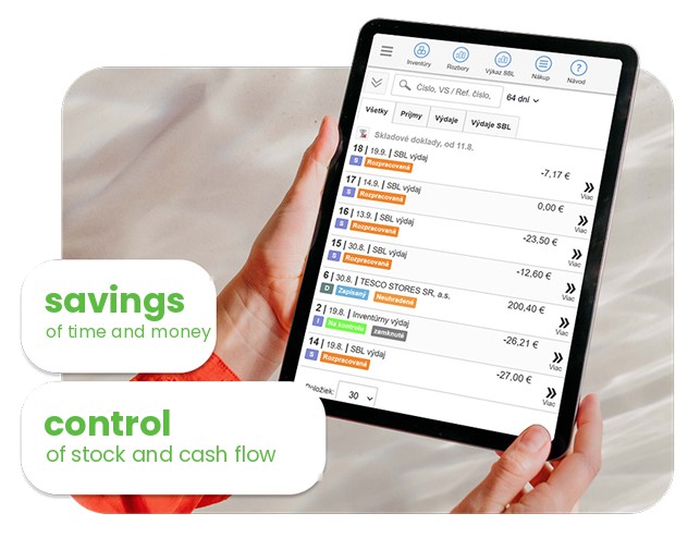 iKelp POS Mobile stock management on a tablet