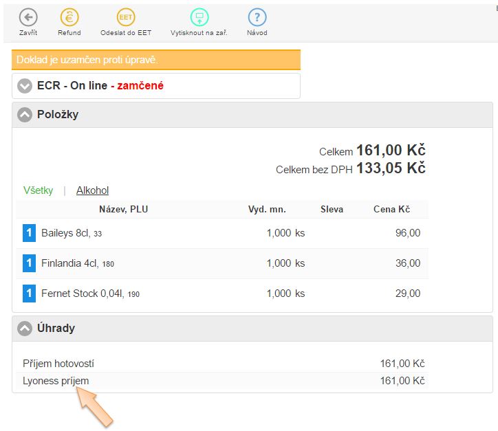 Zobrazen&iacute; &uacute;hrady a nahl&aacute;&scaron;en&iacute; dokladu do Lyoness