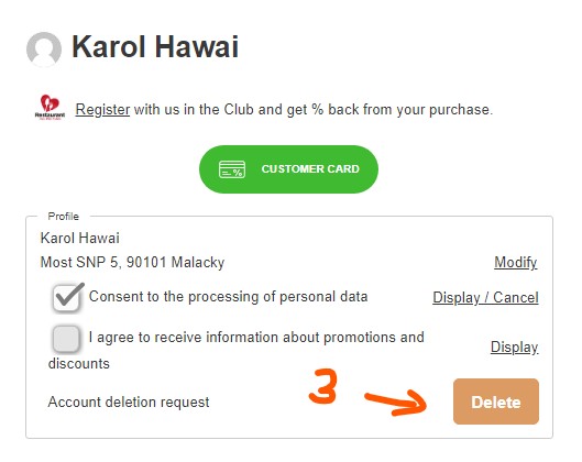 User profile details