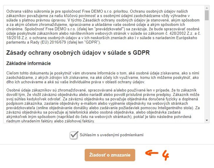 GDPR s&uacute;hlas profil