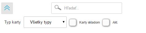 Rozšírený filter v zozname kariet