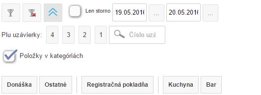 Filter na položky tlačen&eacute; na bonovacej tlačiarni