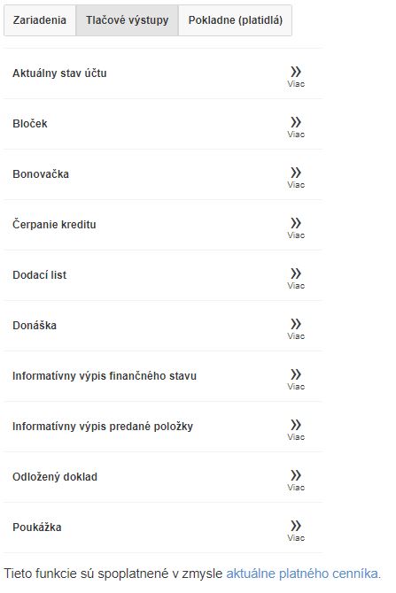 Tlačové výstupy pre predaj s možnosťou editácie Tlačové výstupy pre predaj s možnosťou editácie