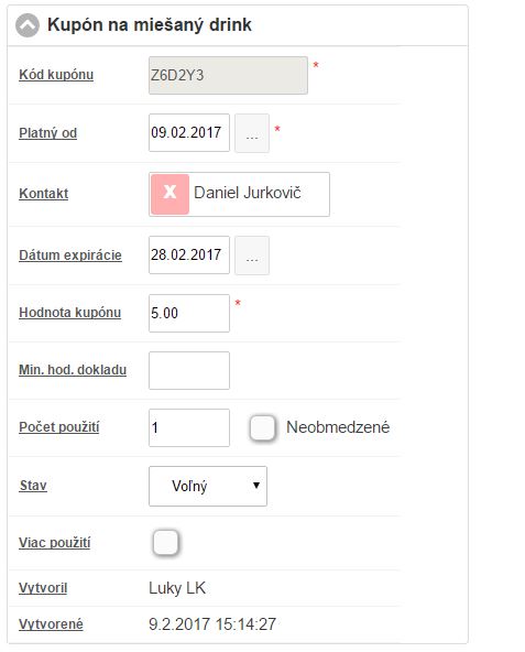 &Uacute;prava nastaven&iacute; vytvoren&eacute;ho kup&oacute;nu