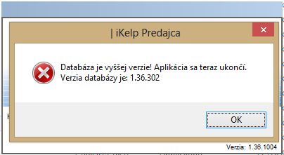 Datab&aacute;za je vy&scaron;&scaron;ej verzie! Aplik&aacute;cia sa teraz ukonč&iacute;.