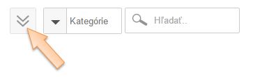 Vyhľad&aacute;vanie pomocou filtra aktivujete kliknut&iacute;m na ikonu Zobraziť roz&scaron;&iacute;ren&yacute; filter